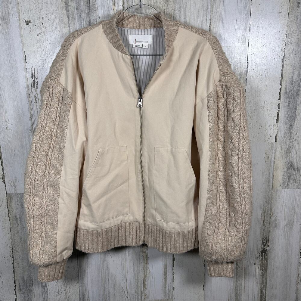 By Anthropologie Mixed-Media Wool & Cotton Jacket – Women’s Medium – MSRP $168